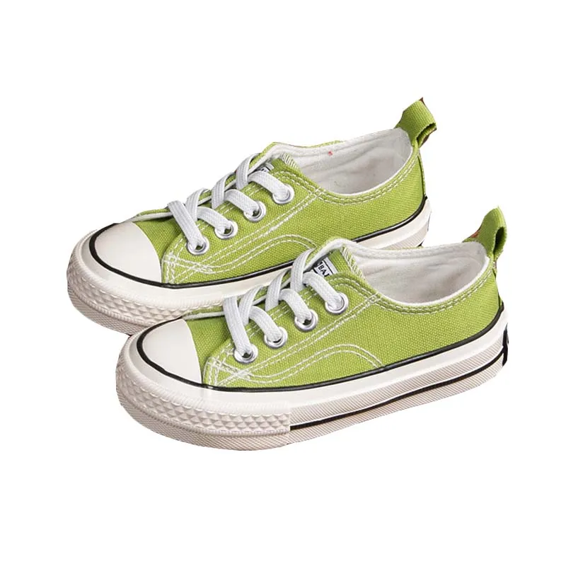 Дышащая детская обувь из парусины; кроссовки для мальчиков и девочек; Брендовая детская обувь для девочек; Джинсовая повседневная детская парусиновая обувь на плоской подошве - Цвет: Зеленый