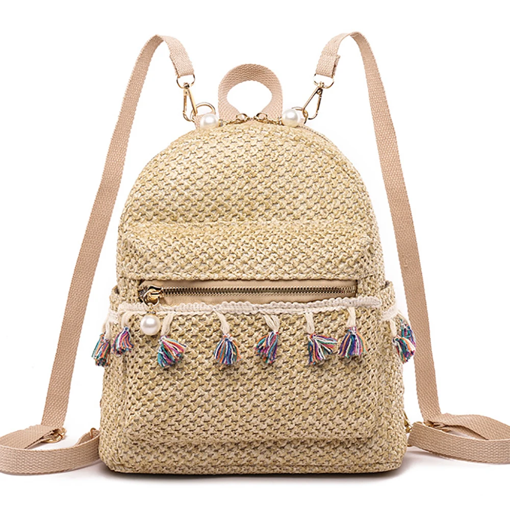 Women Ethnic Style Backpacks Female Luxury Designer Tassel Backpack Large Capacity Shoulder Bags For Girl Ladies Travel Bag 2021