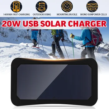 

LEORY 7W 5V Sunpower Solar Panels Charger Bank Backpack Solar Cells with USB Port for Camping Hiking