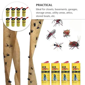 

16 Rolls Fly Sticky Paper Catcher Flies Sticky Trap Bugs Pest Control Tool