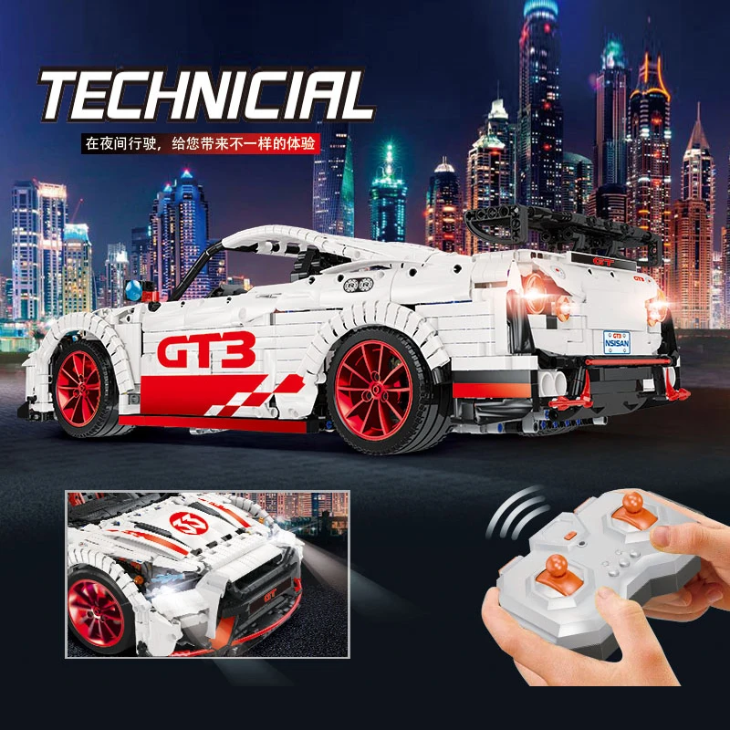 23010 GT R Technic RC гоночный автомобиль с двигателем светодиодный светильник Fuction