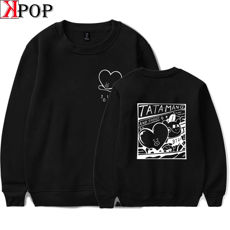 

Kpop Jim V Fashion O-neck Bangtan Sweatshirt Popular Casual Pullovers Kpop Round Collar Unisex Harajuku Sweatshirt