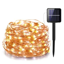 IR Dimmable 11m/21m/31m/51m  LED Outdoor Solar String Lights for Fairy Holiday Christmas Party Garland Lighting  Mother's Day