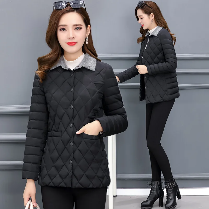 

Short Cotton-padded Clothes Middle-aged Women's Winter New Style Slim Fit Slimming Small Cotton-Padded Jacket Lightweight down J