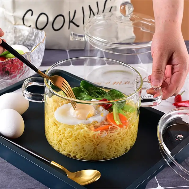 Clear Glass Soup Pot Transparent Glasses Bowl Household Heat-resistant  Porridge Pot Kitchenware Cooking Tools Cook Utensil 1.5L - AliExpress