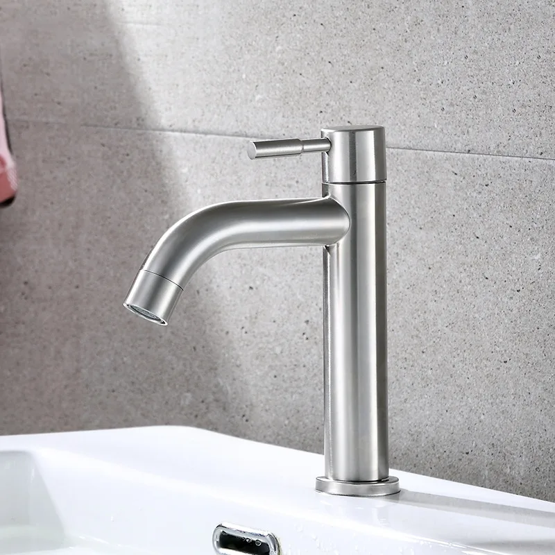 

Manufacturers Direct Selling Stainless Steel 304 Ingle Handle Faucet with Cold Basin Glass Basin Scimitar Wash Basin Tap