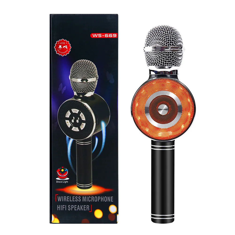 Караоке микрофон Портативный Bluetooth беспроводной микрофон динамик ручной музыкальный плеер микро для вокала, с рекордером KTV микрофон