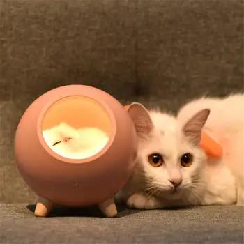 

Cute Cat Desktop Night Light Warm Light Christmas Gift USB Charging Touch Dimming Lamp for Home Bedroom Children's Bedroom