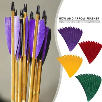 

10pcs Arrow Bow Feather Archery 3inch Solid Color Water Drop Turkey Vane Feather DIY Archery Accessories for Hunting Outdoor