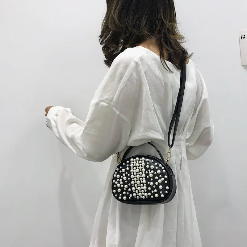 

Female Crossbody Tote Bag For Women 2019 Quality PU Leather Luxury Handbag Designer Sac Main Pearl Ladies Shoulder Messenger Bag