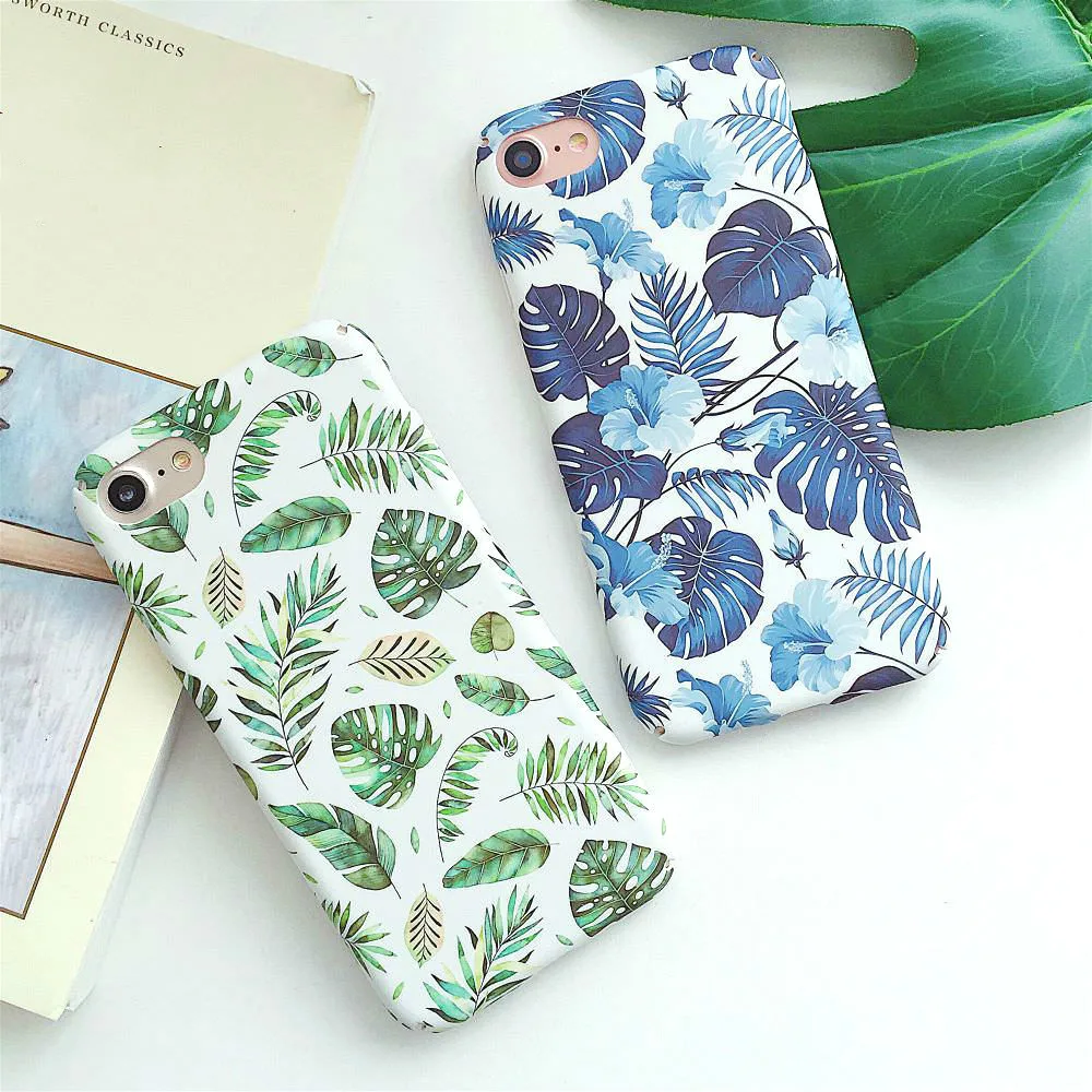 

LCHULLE Stylish Banana Leaf Print Cases for Apple IPhone XR X XS MAX 6 6S 7 8 Plus Hard PC Ultra Slim Phone Back Cover Shell