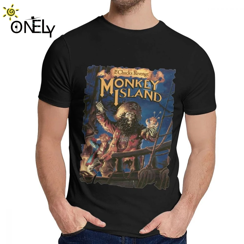 Летние мужские футболки The Secret Monkey Island остров обезьян натуральный хлопок
