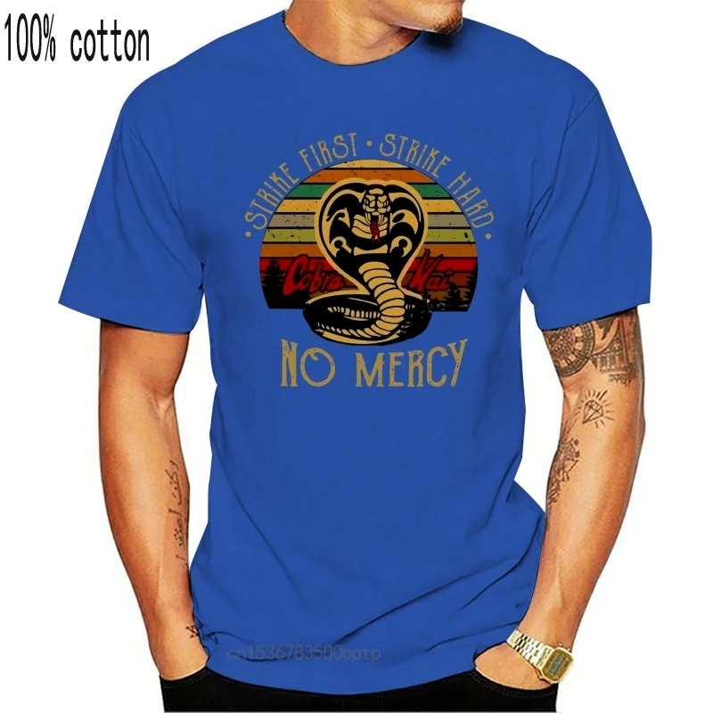 Cobra Kai No Mercy каратэ первого удара жесткий 80S кино в винтажном стиле Мужские 2019