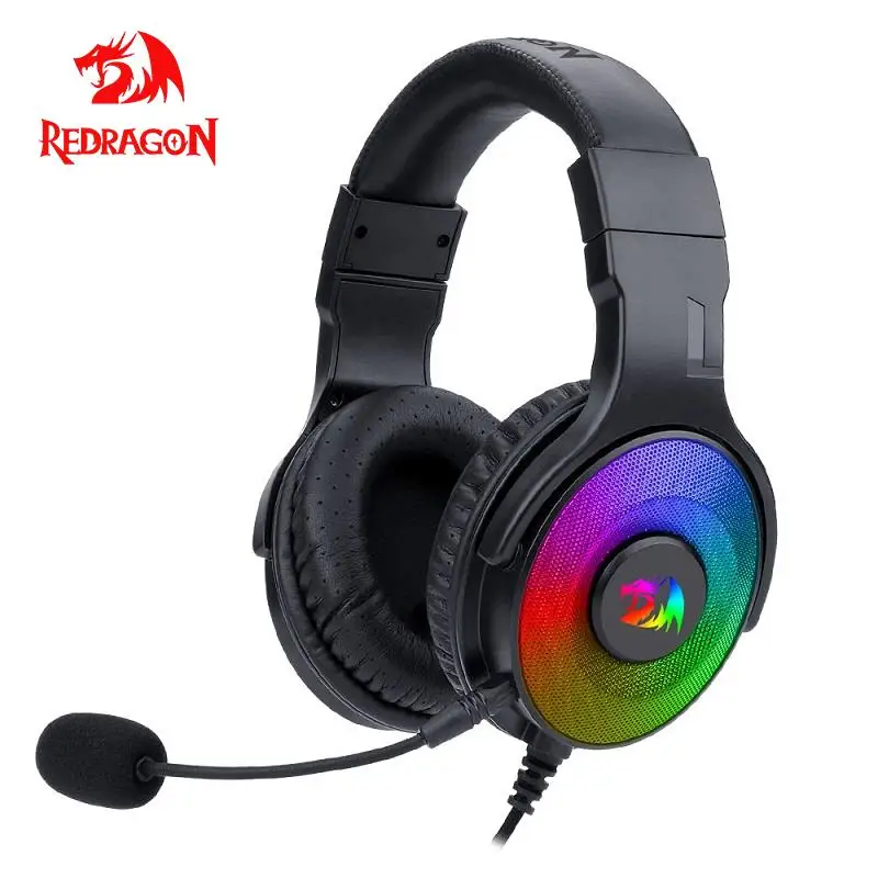 Игровые наушники Redragon Pandora H350 RGB 7 1 USB-гарнитура с объемным звуком микрофоном для