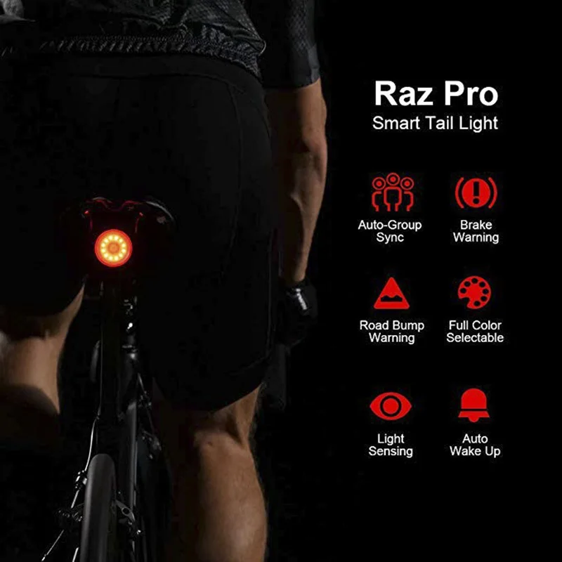 

SHANREN Bicycle Tail Light Smart Auto Brake Sensing Cycling Light Waterproof Usb Chargeable Bike Rear Light Safety Warning Lamp
