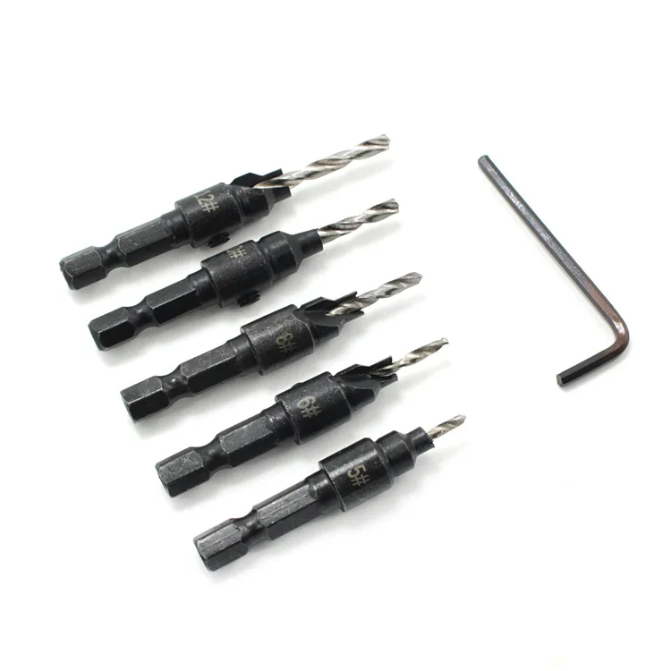 

Hexagonal Shank Carpentry Screw Installation Drill Bit Step Drill Self Tapping Screw Sink Hole Taper Hole Drillin