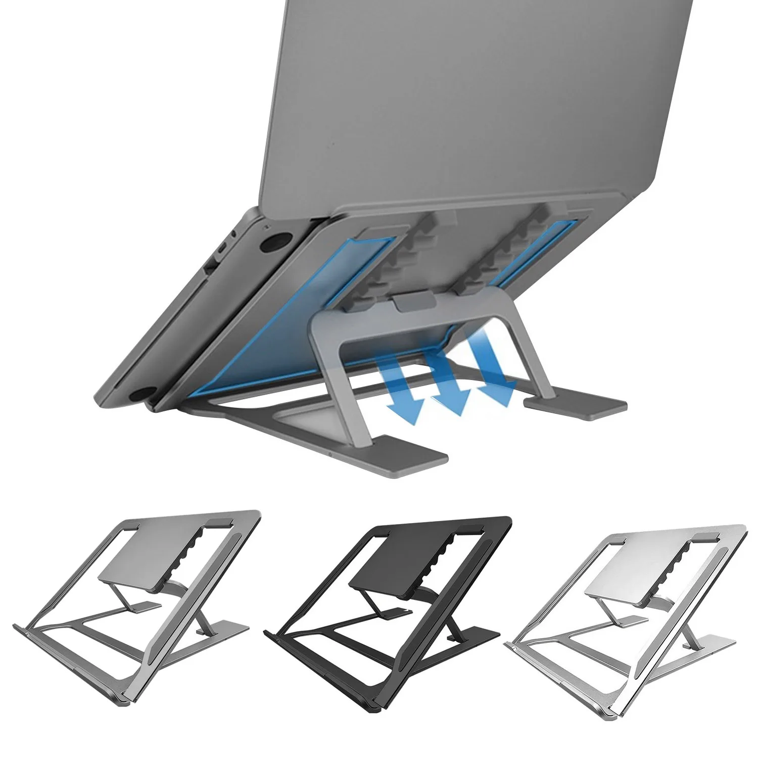 

Besegad Universal Laptop Stand Portable Foldable Adjustable Aluminum Notebook Tablets Support Bracket Mount Holder For Macbook