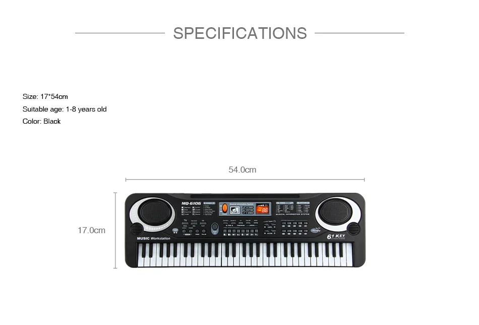 Многофункциональный электронный орган пианино музыкальная обучающая игрушка 61 клавиша клавиатура Рождество подарки на день рождения для детей США штекер