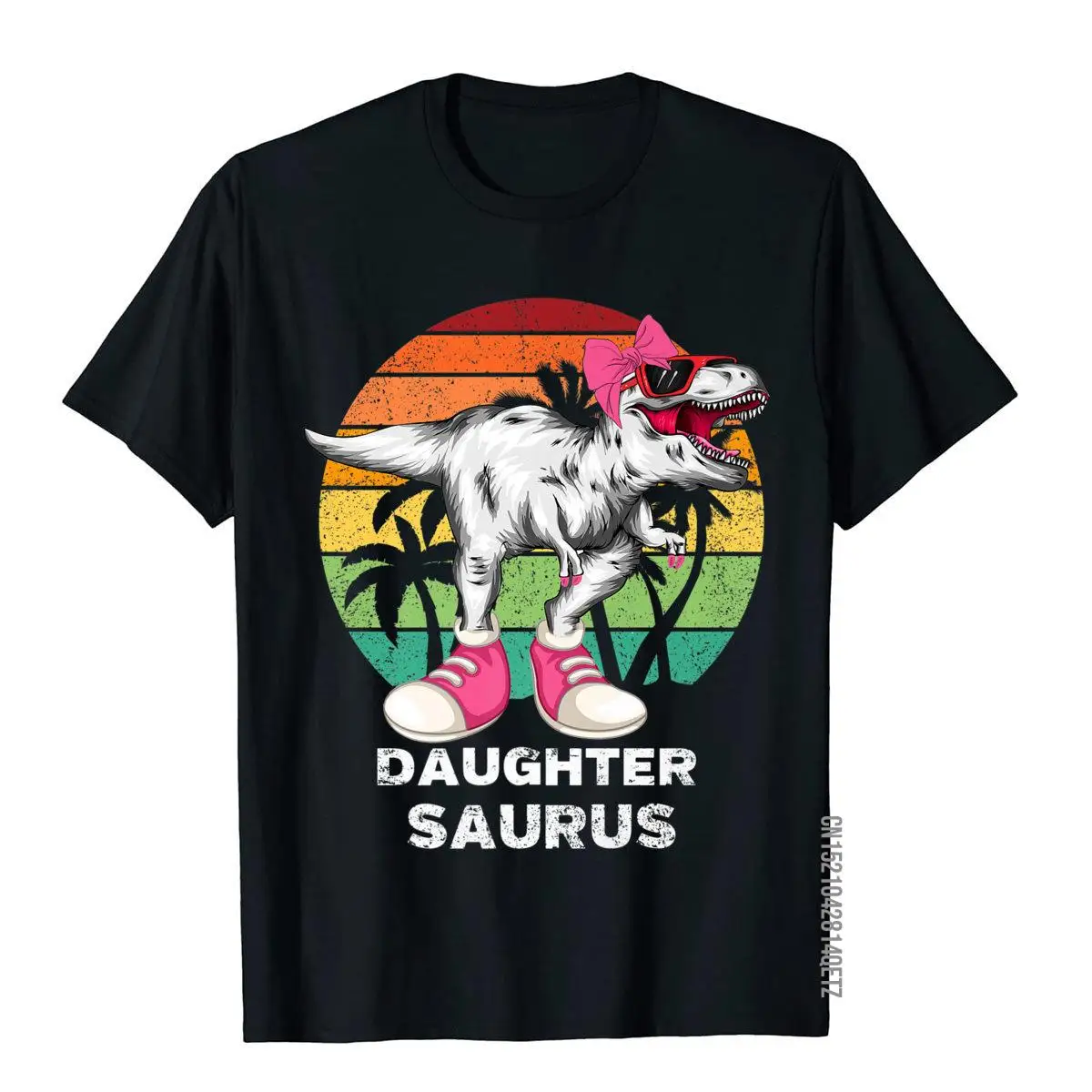 Daughtersaurus Funny T Rex Figlia Saurus Family Matching Premium T-Shirt T Shirt Tees Rife Cotton Vintage Simple Style Men