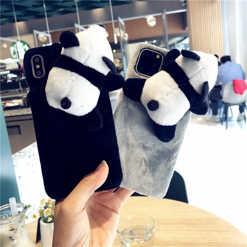 

Cute Panda X Doll Xs Max11pro Mobile Phone Shell XR Fashion for Apple Iphone8plus 7 Plush