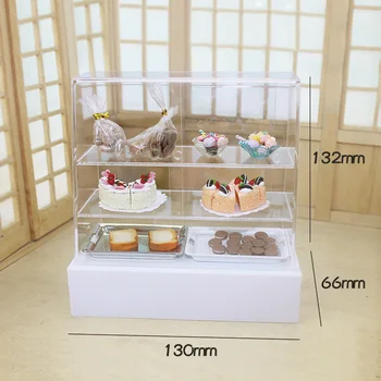 

1:12 dollhouse accessories miniature mini snack dessert cake cabinet shelf candy food toy match for New collectible Gift