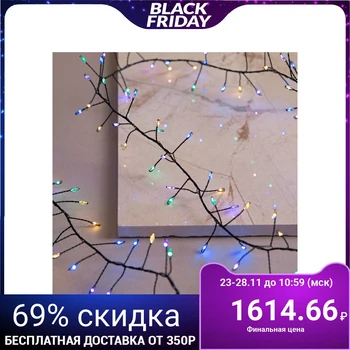 

Garland "Tinsel" 2 m dew, IP65, dark thread, 200 LED, multi glow, 8 modes, 4.5 V