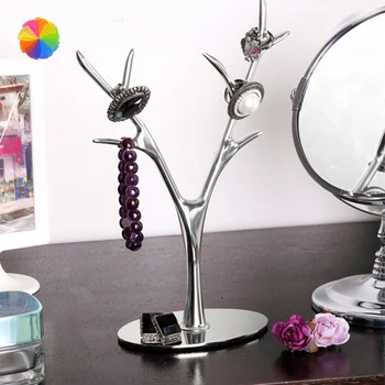 

Daily Household Table Decoration Zinc Alloy Jewelry Rack 4 Layer Necklace Handle Tree Hanger XBFF