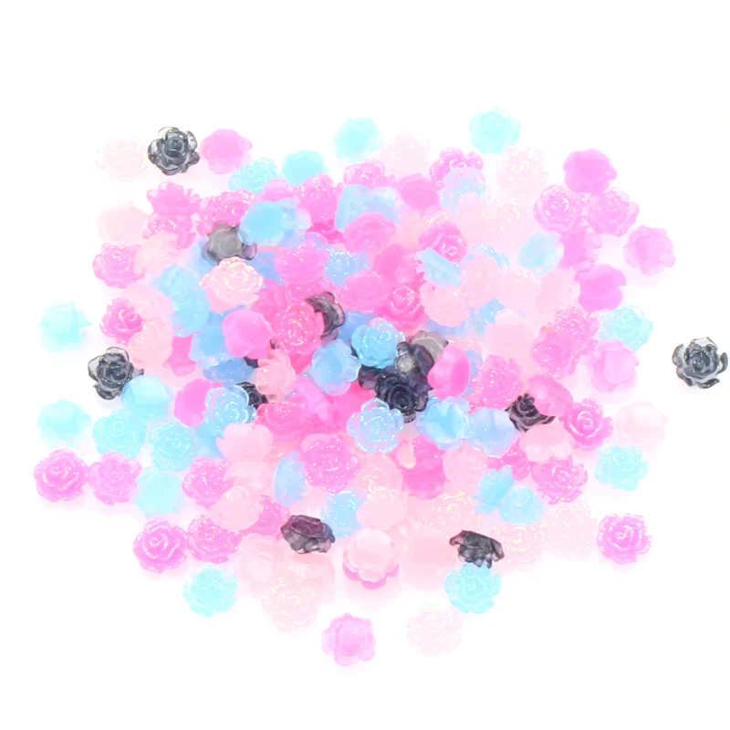 100 шт. 8 мм смешанные цветы из смолы кабошоны украшения поделок для скрапбукинга
