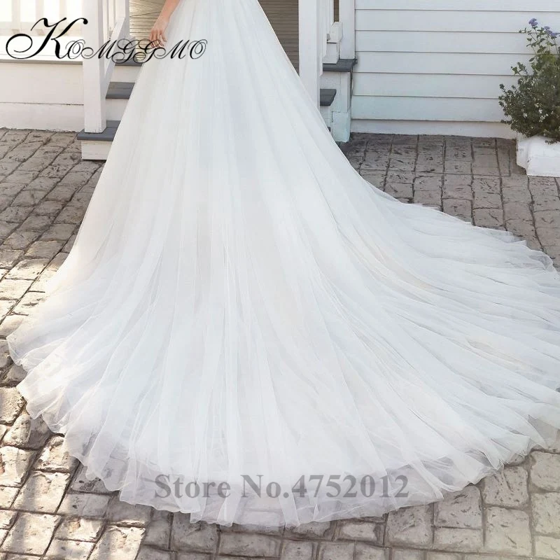 Роскошное Свадебное платье принцессы со шлейфом Vestidos De Novia 2019 Новое поступление свадебное платье с v-образным вырезом и открытой спиной