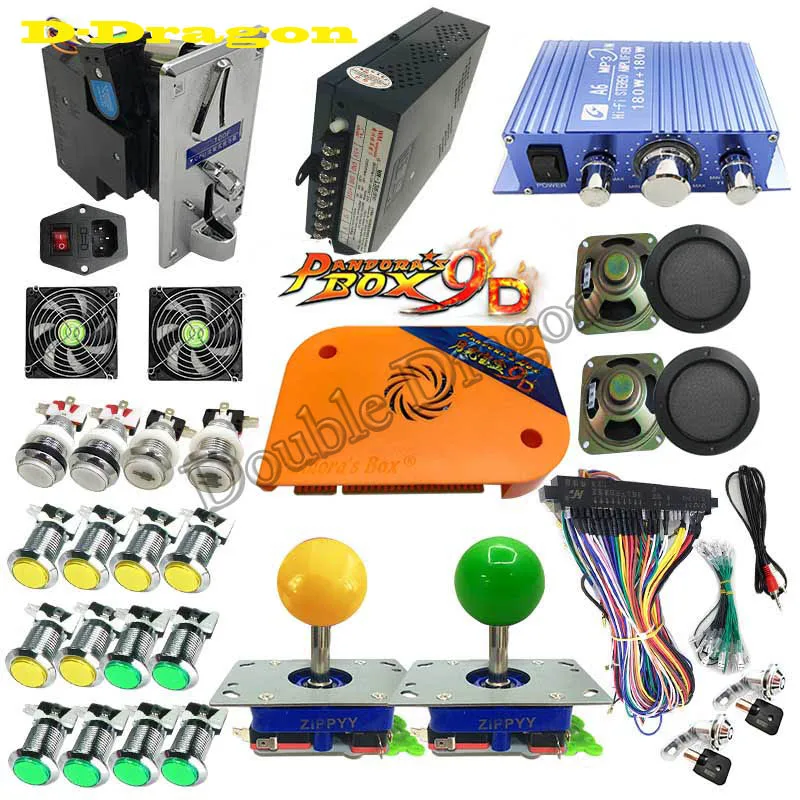 US $111.99 2019 Latest Retro Pandoras Box 9D DIY Kit 2222 in 1 Board Chrome Silver Plated LED Push Button 33mm For Arcade Game Console