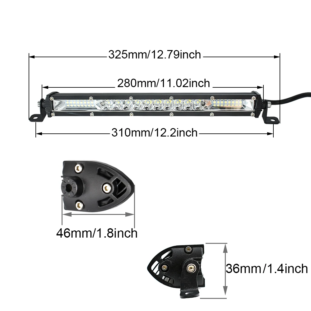 ECAHAYAKU 1 Piece 11inch 78W LED Work Light for Car Mid net and gap between luggage rack roof top IP67 Pickup train | Автомобили и