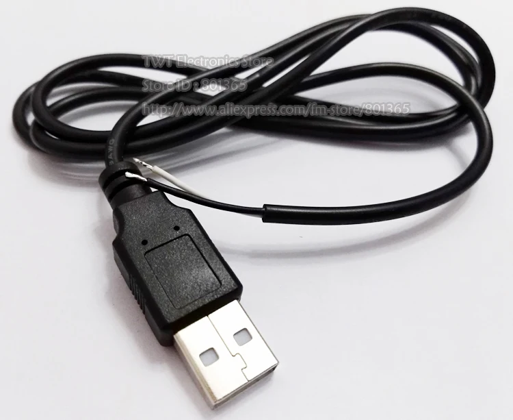 NCHTEK USB2.0 штекер 2 провода/2Pin кабель питания разъемы, USB Мужской шнур 1 м/ /30 шт