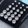 Nuevo 12 par/pack blanco brillante pendientes de broche para boda conjunto para los hombres y las mujeres de cristal accesorios de la joyería Oorbellen pendientes ► Foto 1/6