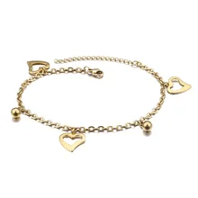 Стиль корейский стиль титана стали выдалбливают в форме сердца стальной шар ножной браслет женщин простой ножной браслет аксессуары