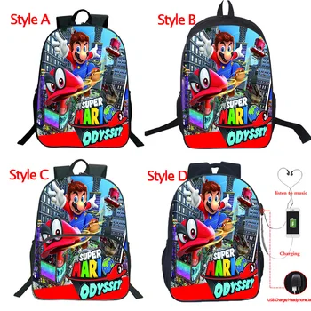 

Men Women Boys Girls Super Mario Backpack Waterproof USB Charging Rucksack 4 Style Men Women Back to School Backpack Fashion Bag