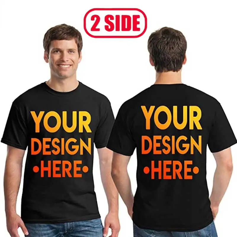 Your Own Design for Two Side Logo and Picture Custom Tshirt Men and women DIY Cotton T shirt Casual Customed T-shirt