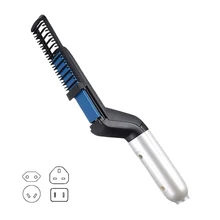 Multifunctional Electric Hair Comb Brush Beard Straightener Beard Straightening Comb Straight Hair Curler Styling Tools
