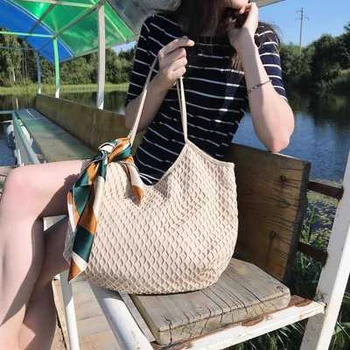 

Summer Crossbody Messenger Bag Horizontal Stripes Beach Bag Borsa Sac Main Femme