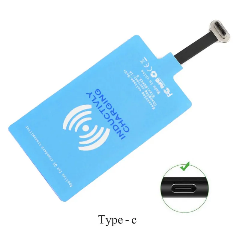 Qi Wireless Charging Receiver For iPhone 7 6s Plus 5s Micro USB Type C Universal Fast Wireless Charger For Samsung Huawei Xiaomi airpods usb c Chargers