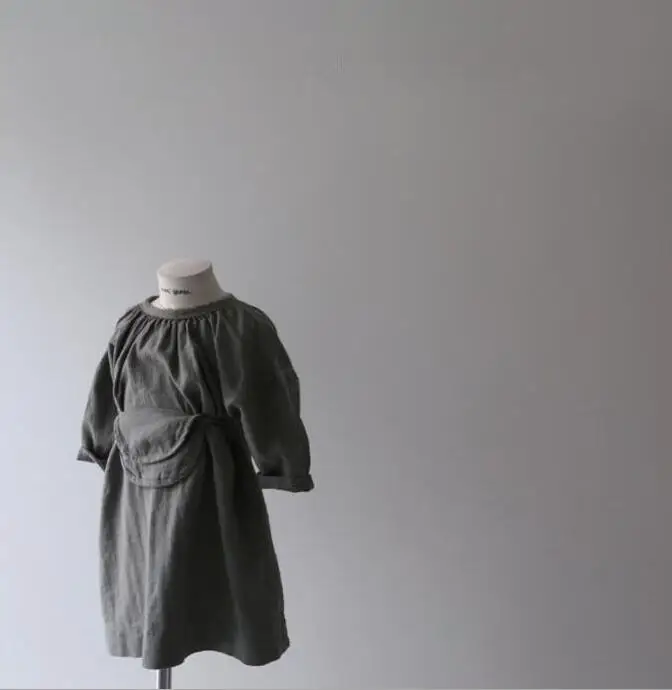 Хлопковое льняное платье в японском стиле для девочек модные весенне-осенние платья для девочек 1-7 лет, PP519