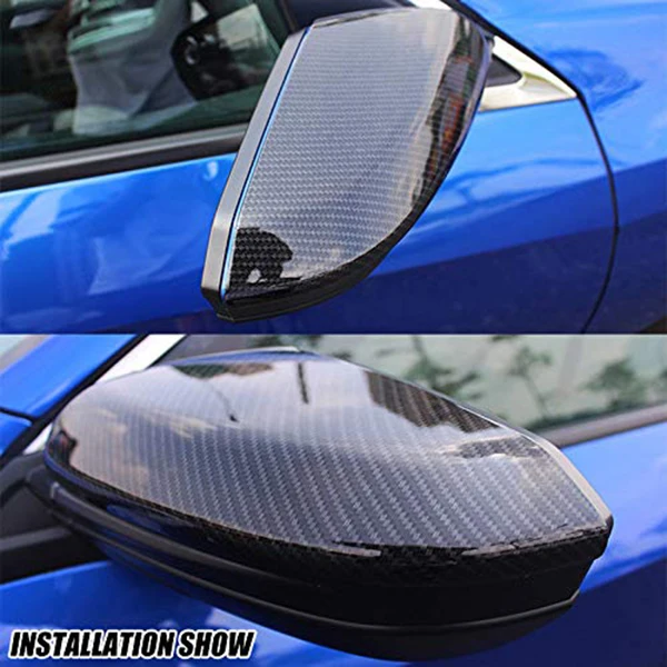 Carbon Fiber Rear View Side Mirror Cover Rear View for Honda Civic 10Th