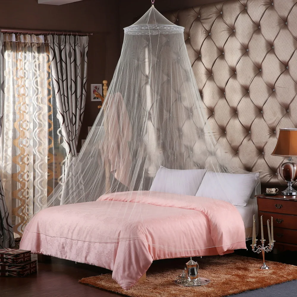 Summer princess ceiling Mosquito net Hanging Round Lace Canopy Bed Netting Comfy hung Dome Mosquito Net Crib 60x250x820cm Summer princess ceiling Mosquito net Hanging Round Lace Canopy Bed Netting Comfy hung Dome Mosquito Net Crib 60x250x820cm