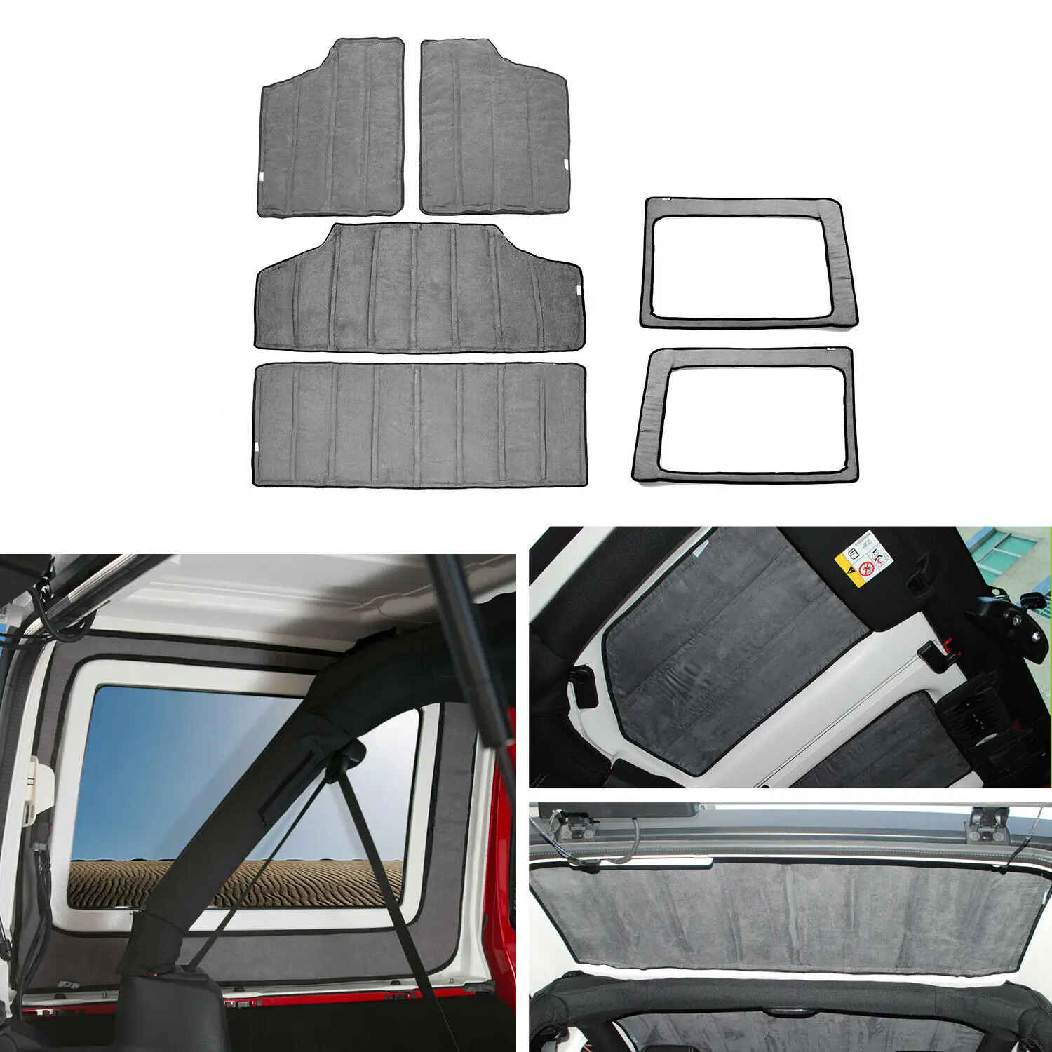Hardtop & Tailgate Headliner Sound Insulation 4 Dr For Jeep Wrangler Jk