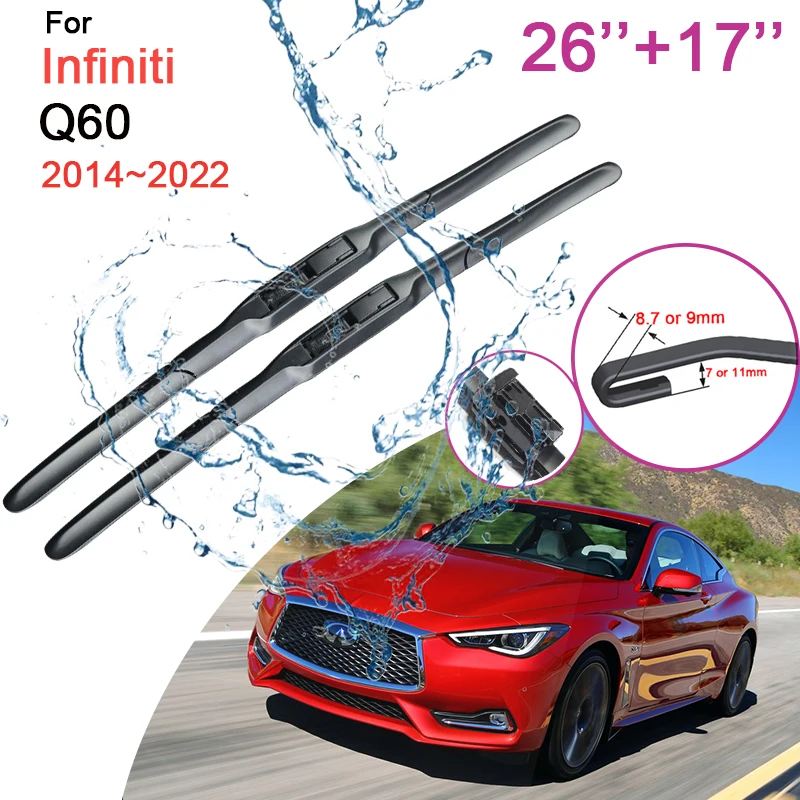 Car Front Windshield Wiper Blades for Infiniti Q60 2014 2015 2016 2017