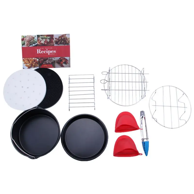 

Air Fryer Accessories Set of 10 pcs, Fit all Standard Air Fryer 3.7QT- 5.3QT- 5.8QT, 7 Inch