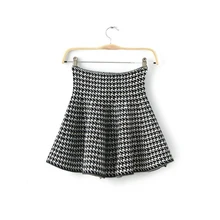 Женская Весенняя Новая модная короткая юбка в складку мини юбки трикотажные с высокой талией с эластичной резинкой на талии для офиса школьницы однотонные Saia Femininas