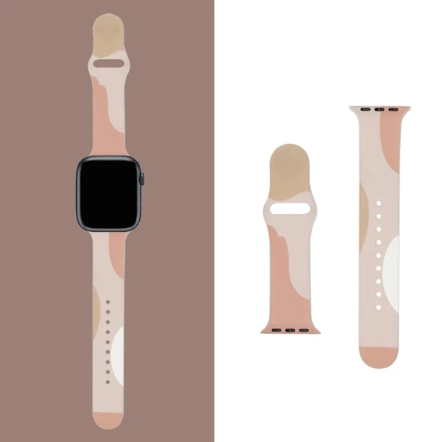 Silicone Strap For Apple Watch Band  7 41mm/45mm Series 6 SE 5 4 42mm/44mm Rubber Wristband iWatch 3 2 1 38/40mm Smart Bracelet -291