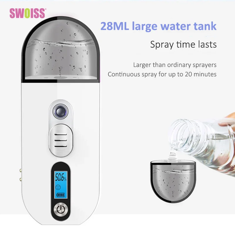 

SWOISS Nano Mister Spray Water Portable Purifier Steamer Fogger Moisturiz Skin Test Sprayer Mini Facial Spray Beauty Instrument