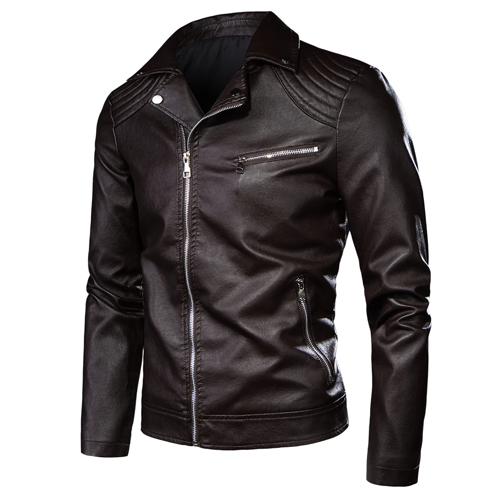 7XL мужская мотоциклетная винтажная повседневная кожаная куртка в стиле рок-н-ролл, Мужская Осенняя дизайнерская байкерская куртка с заклепками и карманами, мужские Куртки из искусственной кожи