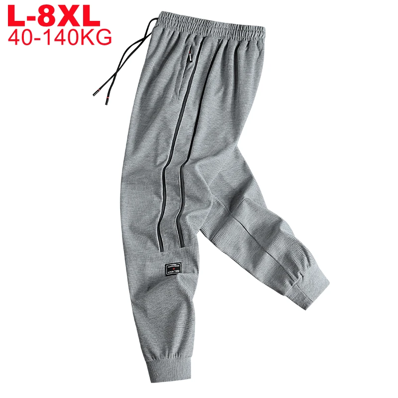 white track pants Plus Size 8xl 7xl 6xl Sweatpants Men Soft Patchwork Trousers Male Oversized Joggers Chinese Streetwear Men's Big Sporting Pants workout joggers